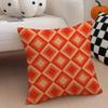 Retro Ornate Bohemian Style Geometric Pattern Cushion Cover Throw Pillow Cover Hidden Button Durable Polyester Chair Cushion