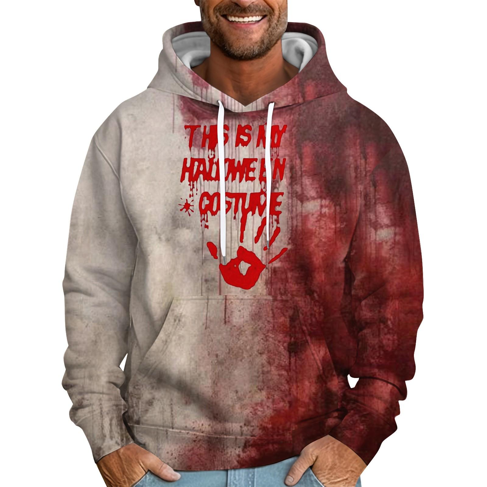 

Мужская свободная толстовка с капюшоном с принтом, мужская повседневная модная спортивная толстовка M красный