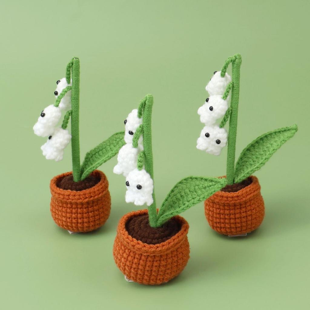 Halloween Handmade Crochet Yarn, Little Potted Plant Decoration Gift, Home Desktop Ornament