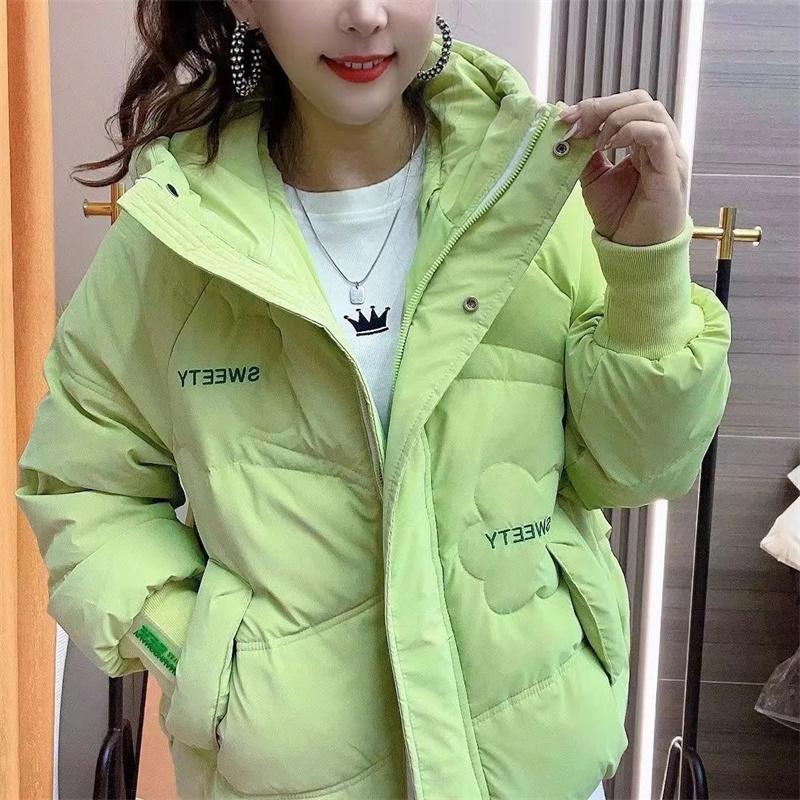 Autumn Winter Women Puffer Warm Parkas 2025 New Long Sleeve Female Casual Down Cotton Padded Jacket Short Hooded Outwear