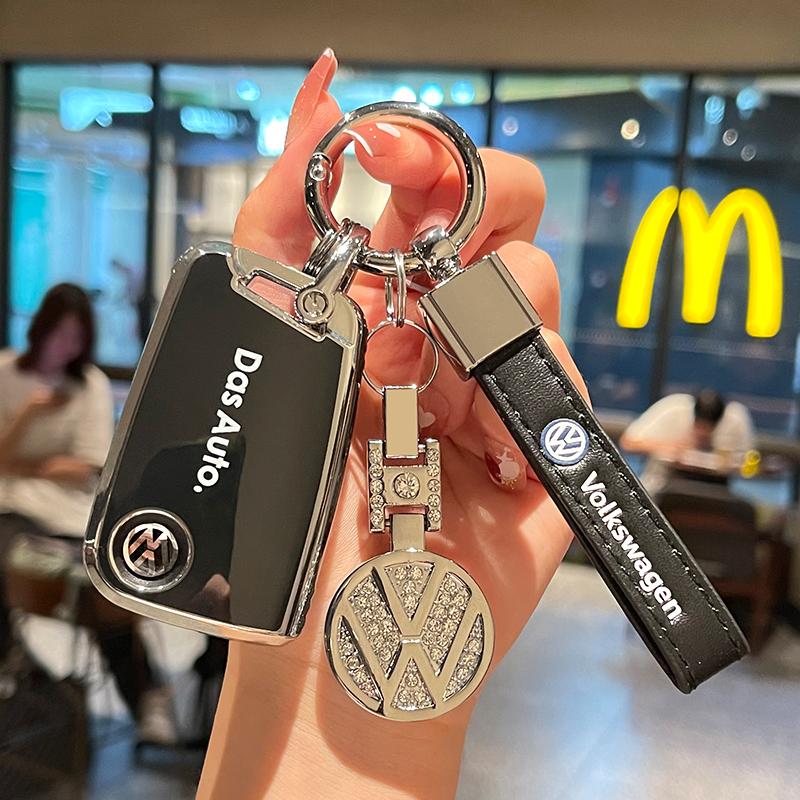 TPU Key Fob Cover with Keychain Lanyard For VW Volkswagen Accessories Atlas Golf GTI Jetta Tiguan Car Key Case Full Protection Ze4