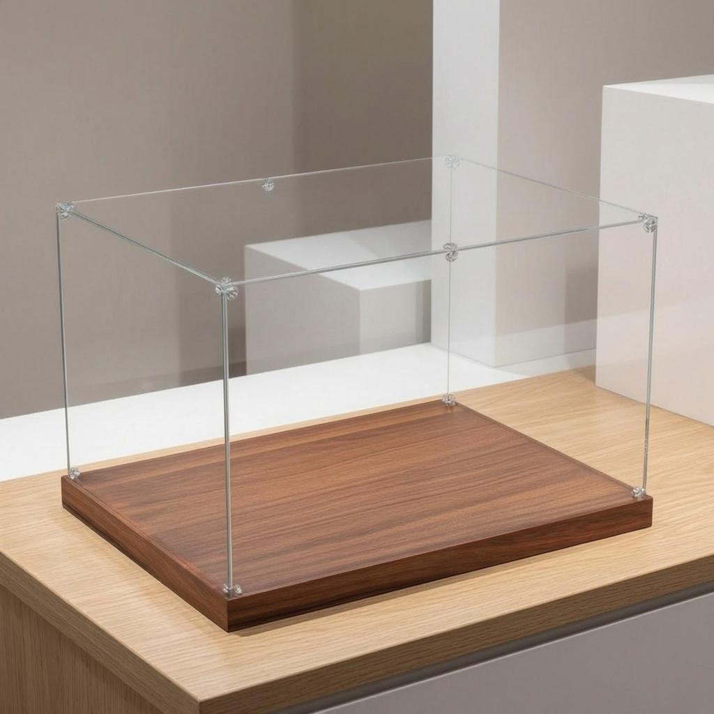 Tabletop Acrylic Display Case with Raised Base Dustproof Dust-Resistant Model