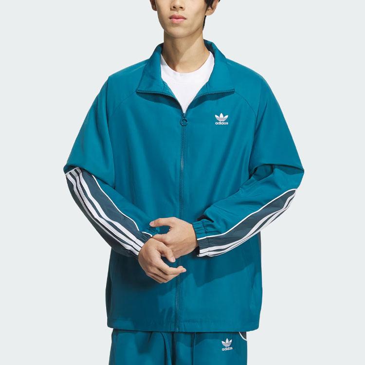 Adidas Originals 3-Stripes Coach Jacket Loose Weave Sport Men Outerwear Pine-Green JE3492