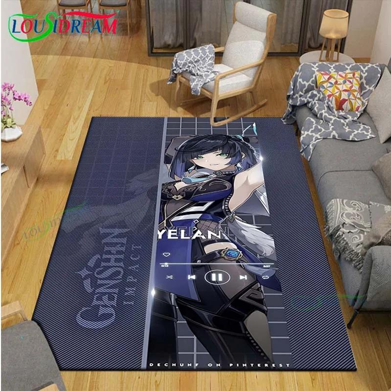 Popular Cartoon Game G-Genshin Impact Printed Carpet Living Room Anti-Skid Area Rug Kids Bedroom Mats Yoga Mat Carpet Decor Gift