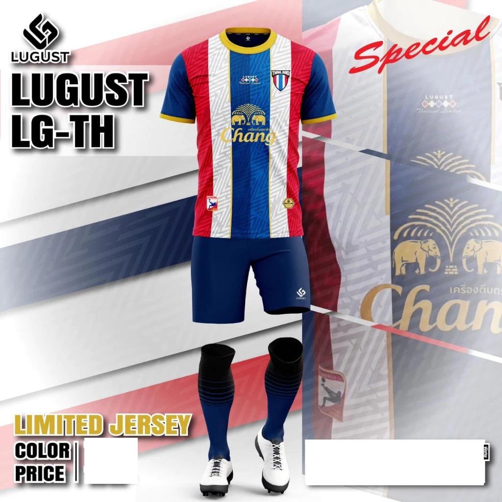 Thailand FOOTBALL SOCCER NATION TEAM JERSEY SHIRT HOME FAN Print Round Neck Unisex Men Women Quick Dry Short Sleeve Uniform Elephant Logo Sport