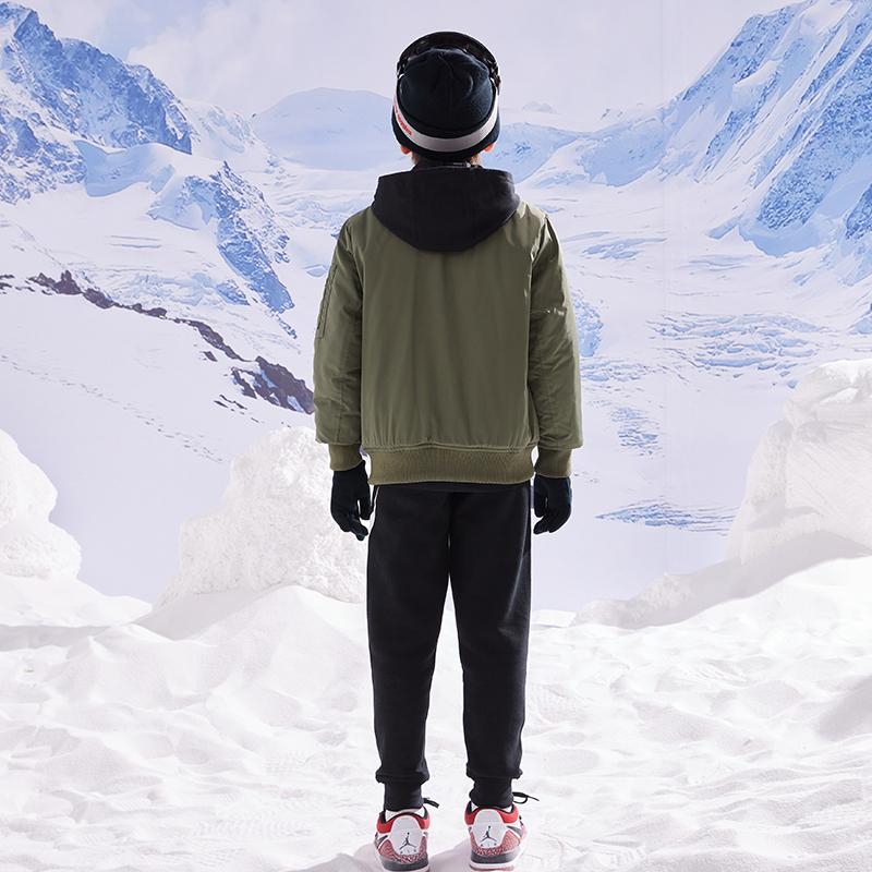 Nike Cotton Jacket Pilot Kids Jackets Gray Olive-Green NY2142112GS-002