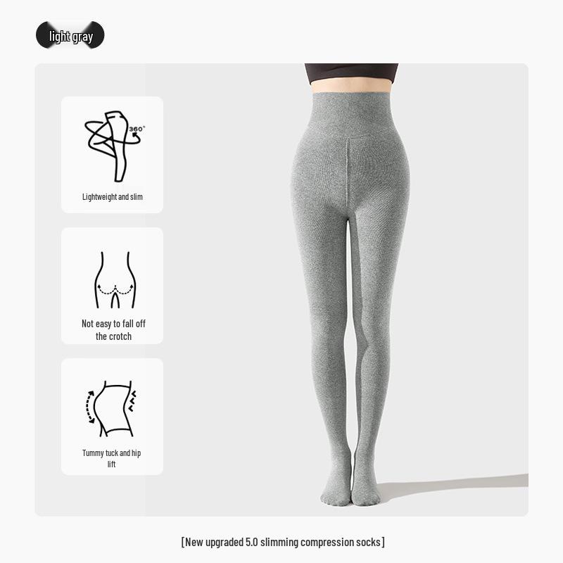 Tall Women's Extra Long Compression Leggings - Anti-Roll Fleece Lined Tights for Autumn/Winter