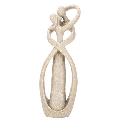 Statua di coppia di amanti che si baciano in pietra arenaria fatta a mano, scultura, figurina intagliata, artigianato, decorazione