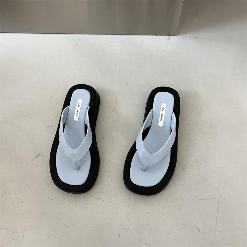 Fashion New Summer Candy Color Flip Flops Women  Designer Clip Toe Slides Outdoor Footwear Female Jandal Sandals Platform Slippers