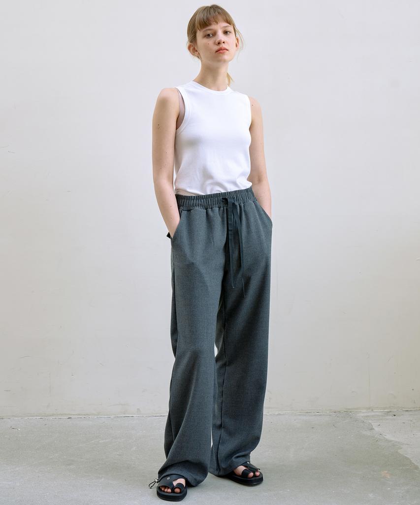 Triple Sense Lounge String Crepe Pants_Grey