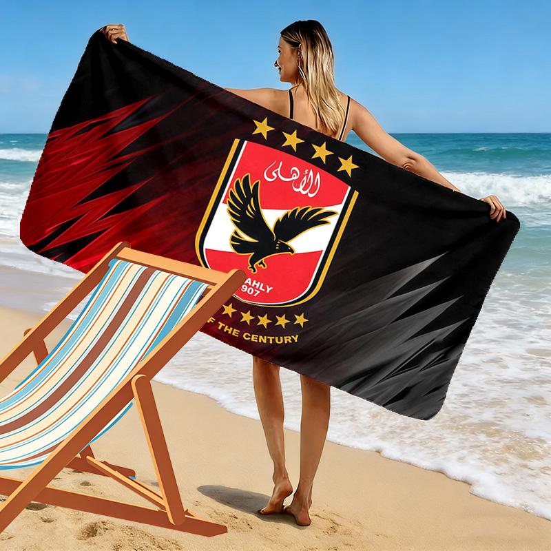 Ahly SC Print Beach Towel, Large Soft Quick Dry Towel for Beach Camping Swimming