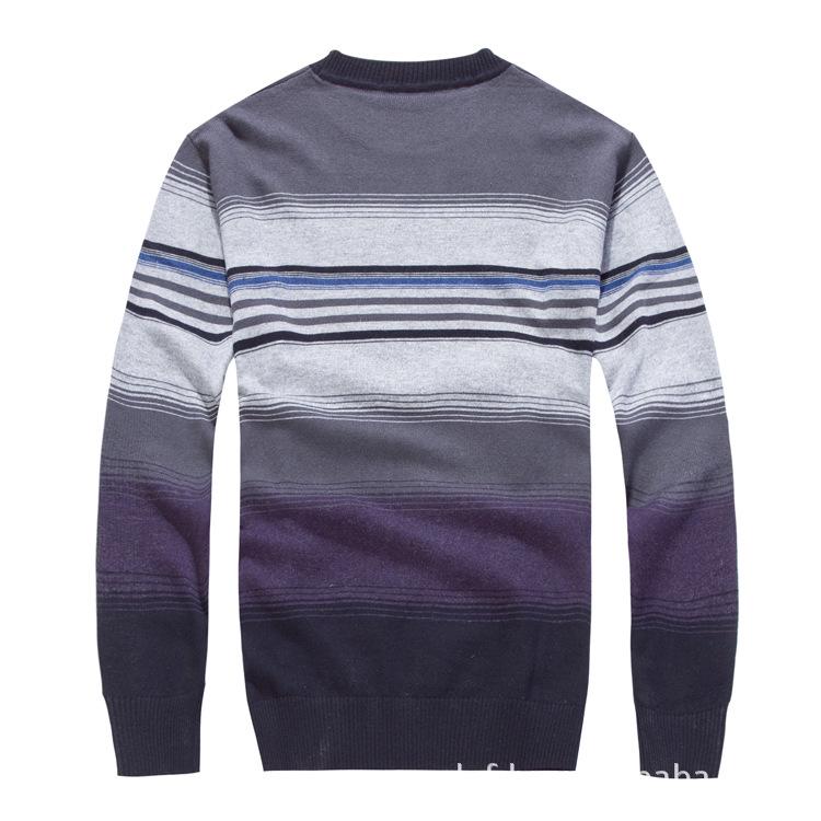 Counter Brand Autumn Striped Wool Crew Neck Sweater for Men HSWD4H048