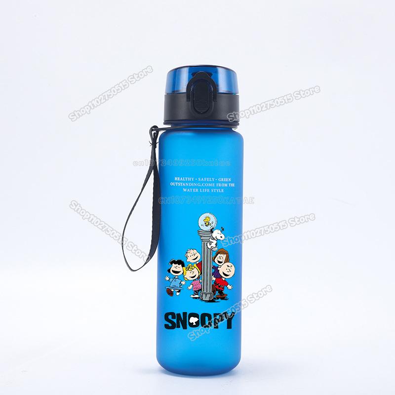 650ml Animation Snoopys Children Water Bottle Boy Girl Outside-Use Sport Straw Mug Animation Design Kids Drink Bottle Leak Proof Polymer Material Jugs