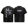 Unisex Washed Short‑sleeve T‑shirt with Red‑Eyes Black Dragon Print from Yu‑Gi‑Oh! Anime Game, Harajuku‑style Apparel