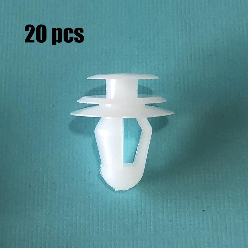

20/50pcs Universal White Door Trim Panel Fastener Clips 8mm Hole Auto Bumper Fender Fastener Retainer Clips 20 pieces