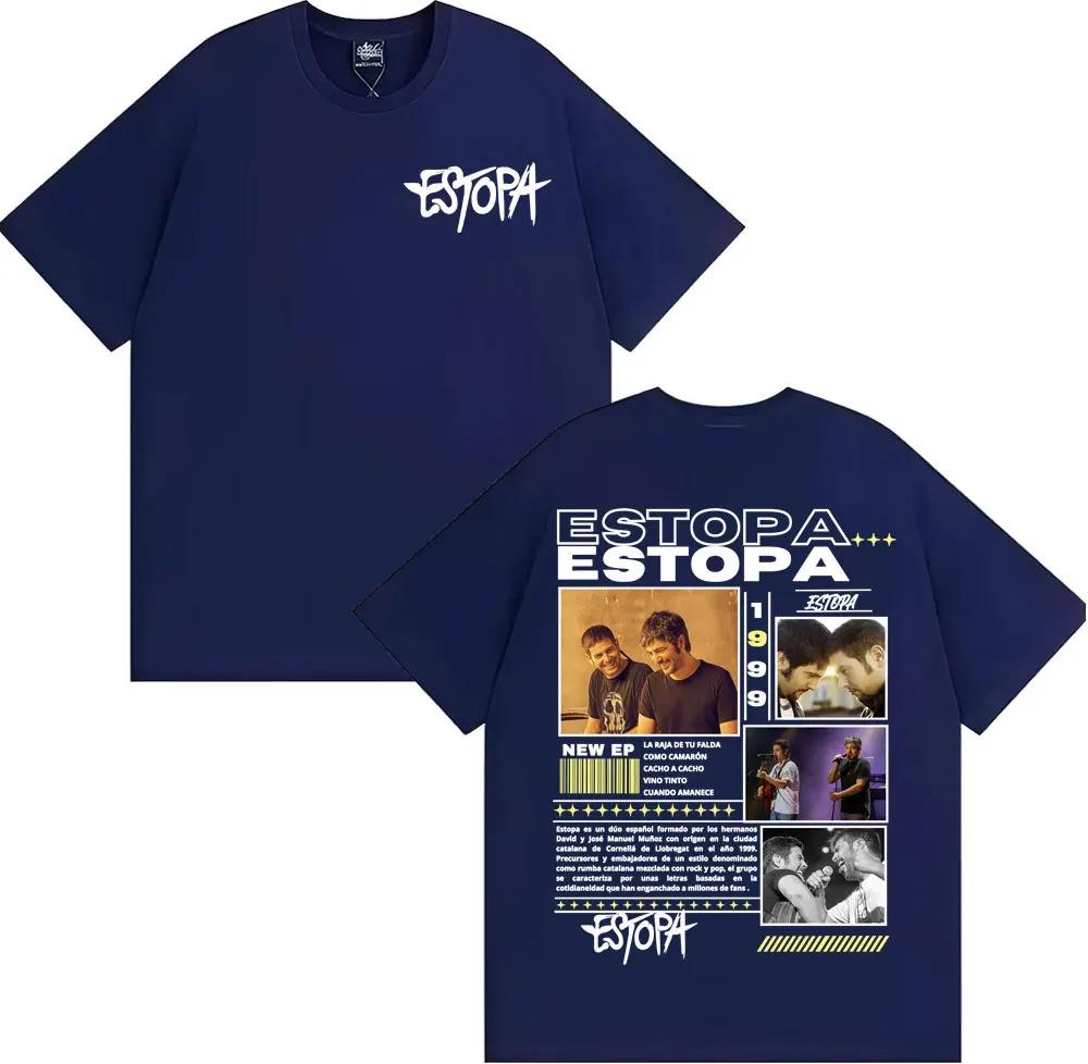 Estopa 25th Anniversary Tour Graphic TShirt Spanish Rumba Rock Band Merch Unisexs HipHop Oversized Cotton Streetwear Short