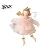 Fairy Tale Style Tree Ornaments Angel Doll Hanging with Lace Mesh And Glitter Wings for Christmas Dreamy New Year Home Decor Decoration Fabric