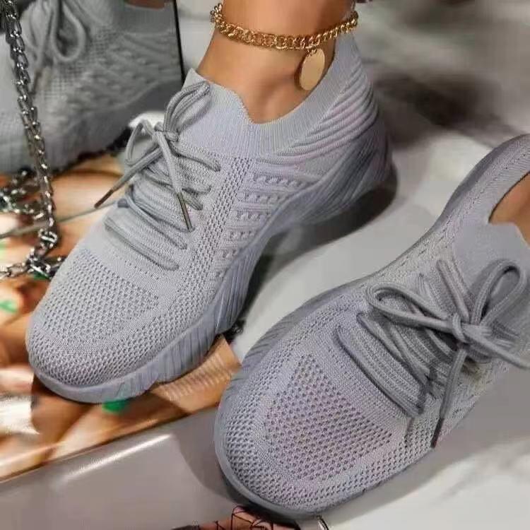 2024 Fashion Sneakers Shoes Lace Up Platform Shoes for Women's Summer Plus Size 43 Flat Mesh Sports Shoes Woman Shoes