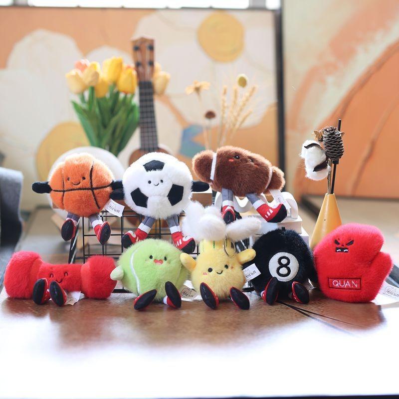 Football Sports Basketball Equipment Pp Cotton Plush Keychain Bag Decor Kids For