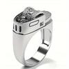 Men's Trendy Fashionable Copper Ring, Cool and Creative Simulation Lighter Design Rotatable Ring