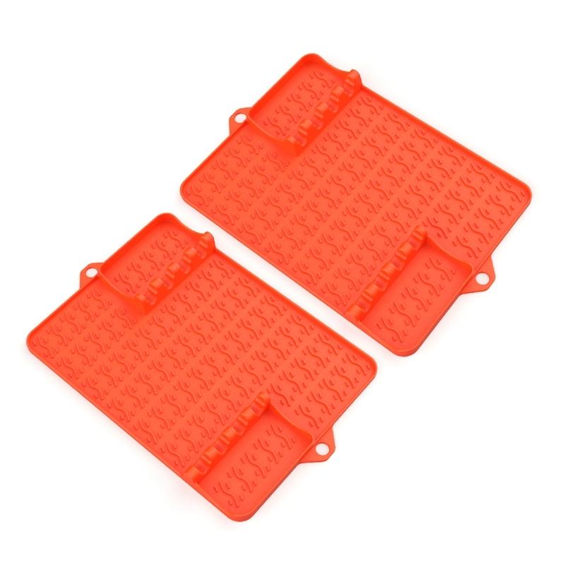 Set of 2 Multifuntional Barbecue Tool Mat Kitchen Grilling Pad Grilling Mat Silicone Texture Present for BBQ Enthusiasts