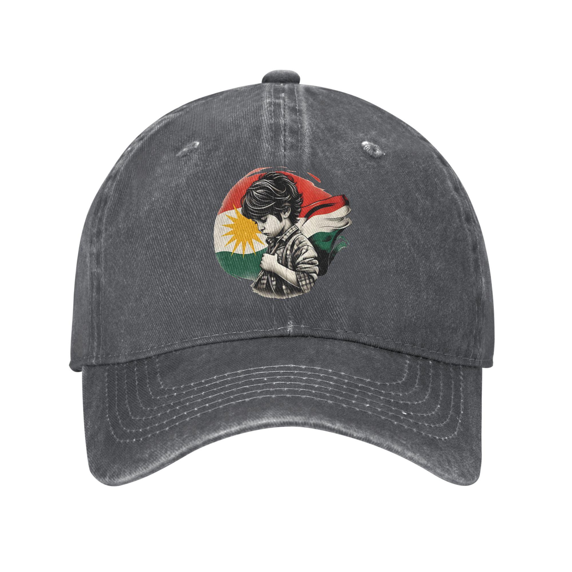 

Kurdistan Flag Sun Baseball Cap Streetwear Men Adult Washed Trucker Hat Sun-Proof Custom Tennis Skate Cap Birthday Present One Size темно серый