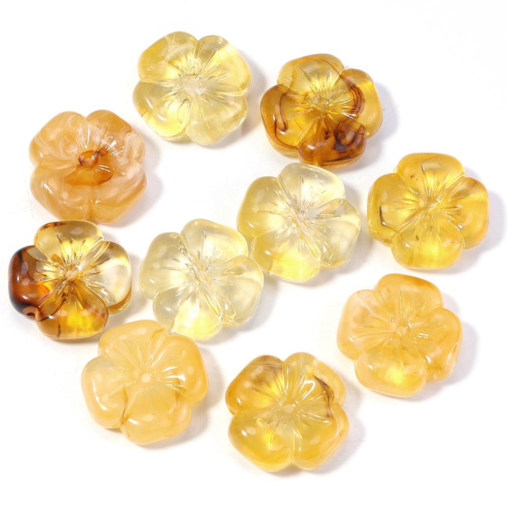 10pcs/lot Colorful Flower Acrylic Beads Four Petal Flower Beads Loose Spacer For Jewelry Making Bracelet Necklace Accessories
