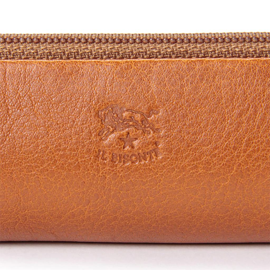 Pencil Pencil Genuine Gray [IL BISONTE] Case, Case, Leather, Leather, Cowhide, Women's, Men's, Unisex,
