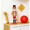 Fascinating 35Cm Gingerbreads Nutcrackers Statue Handcrafted Wooden Christmas Ornament Great For Festival Ambiances