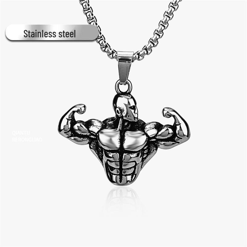 

Retro Muscled Man Pendant Necklace