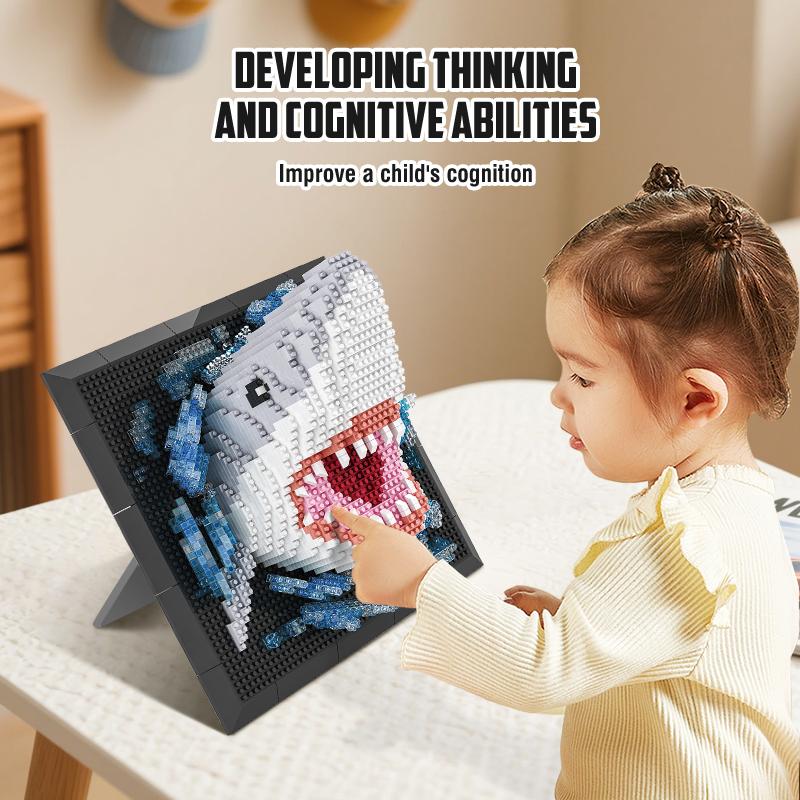 Non-Toxic 3D Animal Building Blocks Elephant Tiger Chinese Dragon Diy Murals Decoration Ornaments Bricks Tiger Puzzle Toys Base Kids Adult