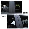 Carbon Fiber Window Center Pillar Sticker Trim For Ford F150 2009-14 Accessories