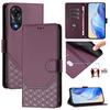 Honeycomb Leather Wallet Phone Case For Oppo A94 A96 A78 A58 A57 S A54 A53 A76 A38 A36 A18 A17 A16 A15 4G 5G Phone Cover Funda
