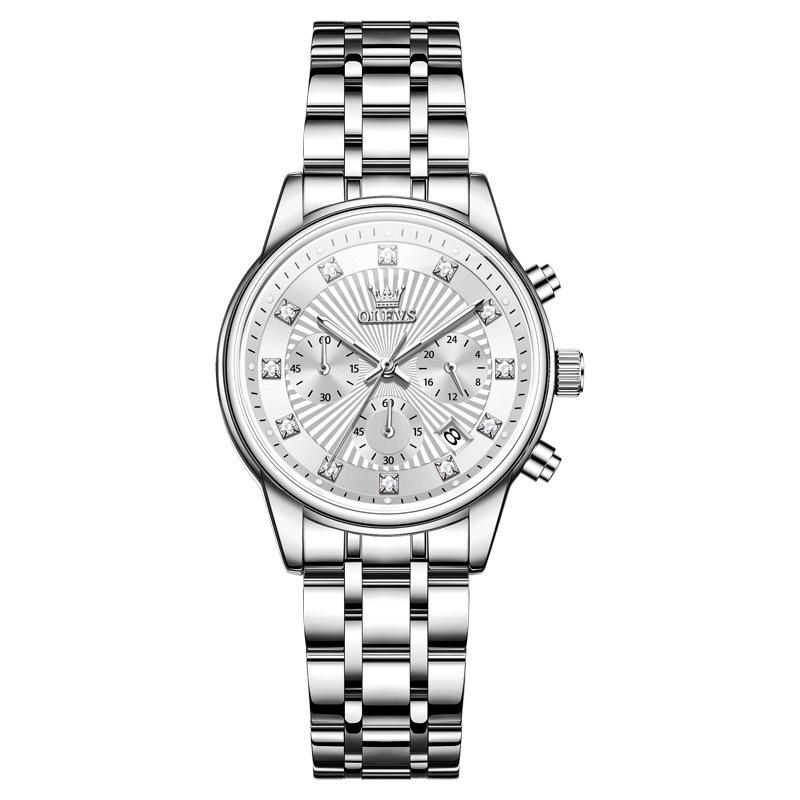 OLEVS Women Watch Original Business Automatic Date Waterproof Chronograph Top Luxury Elegant Diamond Women Quartz Watch