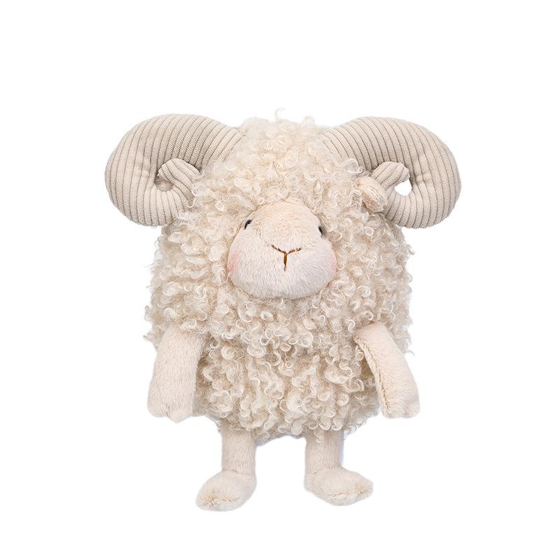 Adorable Curly Sheep Plush Toy - Soft Woolen Doll Gift for Kids