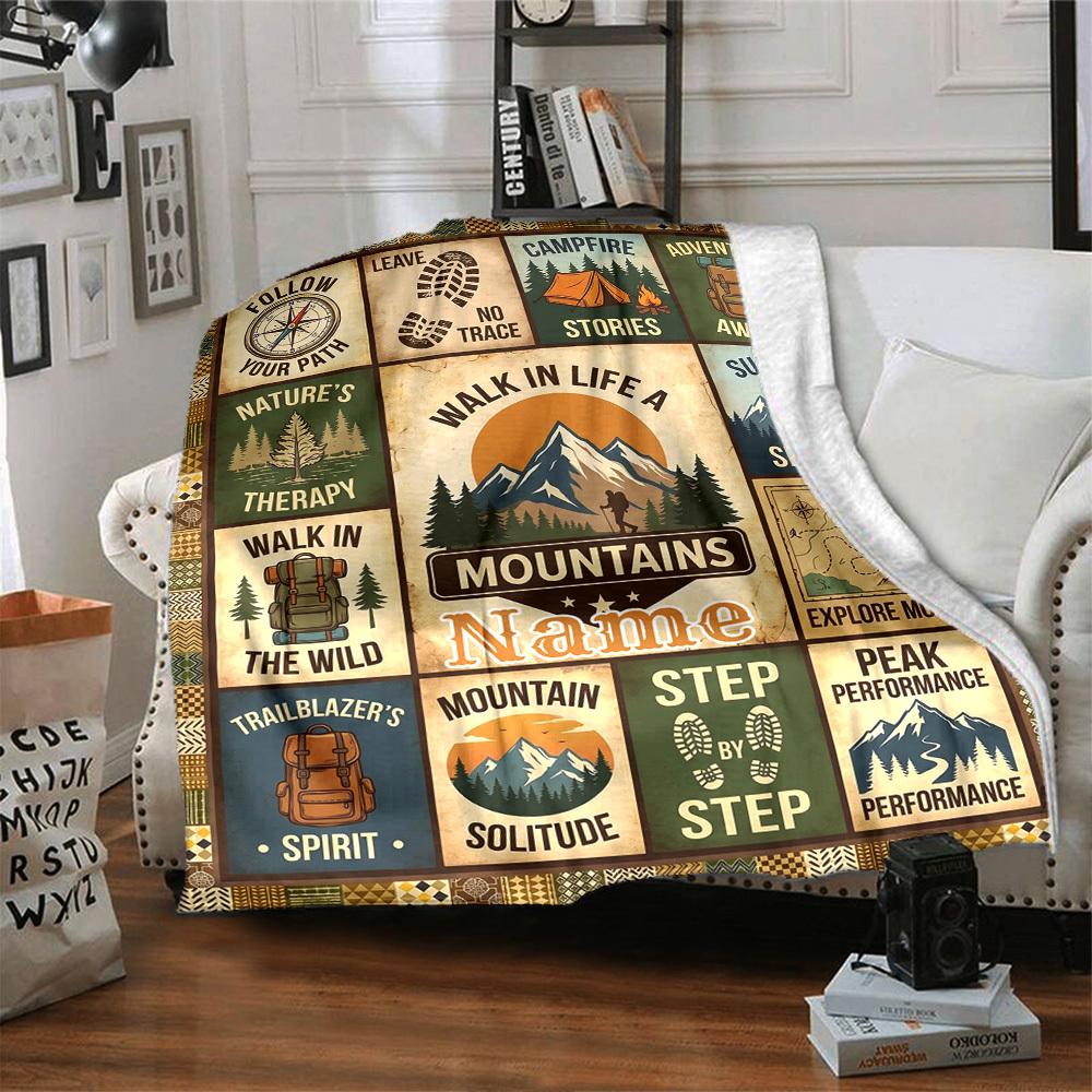 Adventurethemed Home Blanket Customize Your Names Comfortable Soft Lightweight Allseason Multipurpose Blanket For Picnics Sofas Offices Beds Living