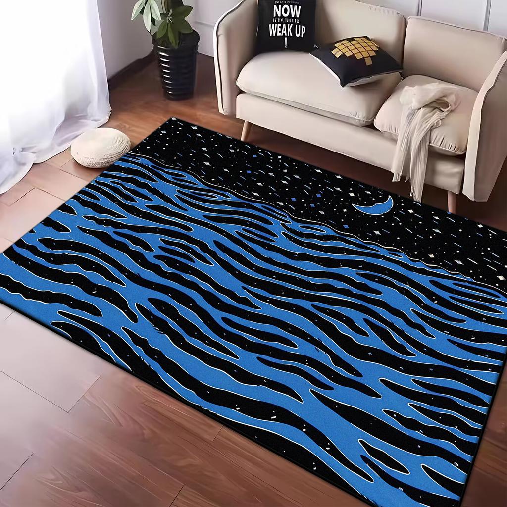 Nordischer Abstrakt Wellen 3D Teppich für Zuhause Wohnzimmer Modernes Schlafzimmer Sofa Fußmatte Dekor Kinder Spielbereich Teppich Rutschfeste Bodenmatte