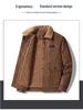 2025 Men's Suede Jacket: Lambswool-Lined Cotton Outerwear, Velvet-Thickened for Winter