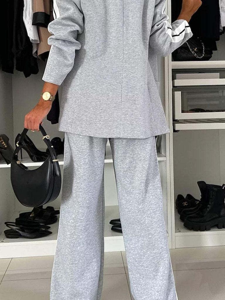 Jesenná nová dámska módna pohodlná elegantná dvojdielna súprava saka so stojatým golierom