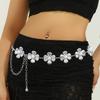 Fashion Imitation Pearl Metal Flowers Waist Chain For Women Elegant Sexy Body Waist Chain Jewelry Gift
