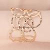Retro Hollow Minimalist Cool Tone Bangle, Open Pattern Elegant Metal Arm Cuff