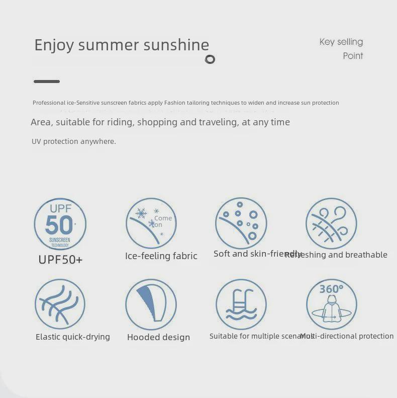 Unisex UPF50+ Ice Silk Sun Protection Jacket - Anti-UV, Lightweight, Breathable, Perfect for Fishing and Outdoor Activities