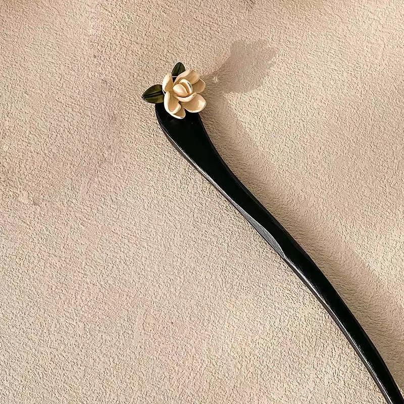 Vintage Tassel Ancient Style Ebony Hairpin Women Temperament Elegant Coiled Hairpin Chinese Hanfu Accessories