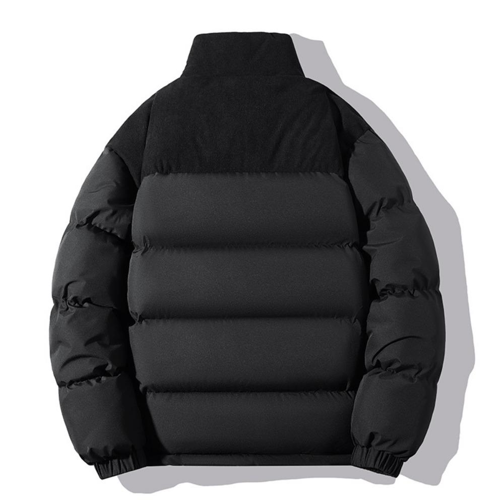 Couple cotton-padded clothes spliced on the back of the new men's windproof and warm thickened down cotton clothes corduroy