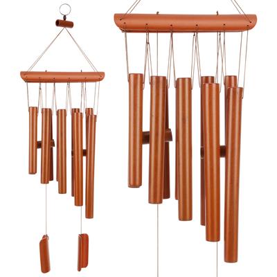 Wind Chime Bamboo Windchimes Outdoors 10-Tube Wood Bamboo Wind Chime Multi-Tube Music Wind Chime Small Decorative Pendant Yard