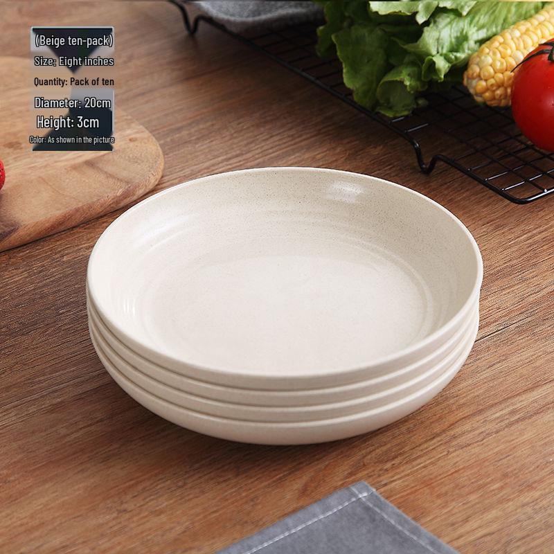 Sada biologicky odbouratelných plastových jídelních talířů odolných vůči vysokým teplotám