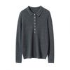 Women's Slim Fit Wool Polo Collar Sweater - 100% Wool, Autumn/Winter Base Layer Knitwear