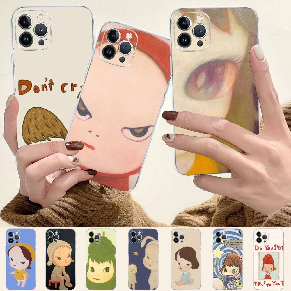 Contemporary Art Yoshitomo Nara Phone Case For IPhone 17 16 15 14 13 11 12 Pro Max 16 Plus Transparent