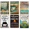 Camping Metal Posters Tin Sign Decor Vintage Plaque Metal Plate Retro Posters Wall Art Decor for Trip