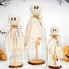 Halloween Wooden Ghostly Crafts 3Pcs Cloth Decoration For Indoor Shopping Mall Crafts For Table Centerpieces Home Party